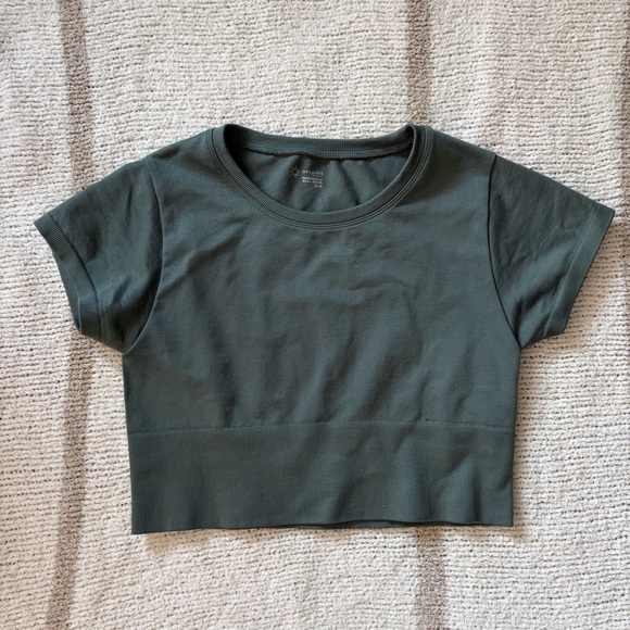 Offline Tops - offline aerie sidewalk seamless crop top palm green